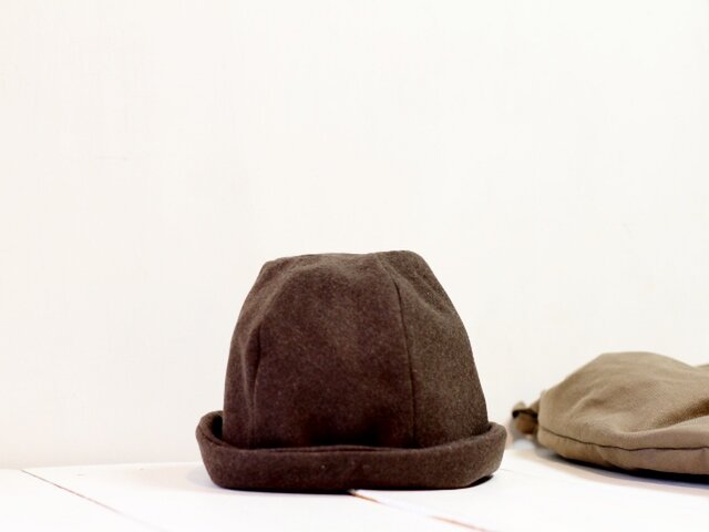 HELMA HAT | FLANNELWOOL c/#BROWN【L61】の画像1枚目