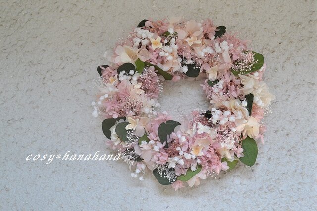 かすみ草の花開きwreathの画像1枚目