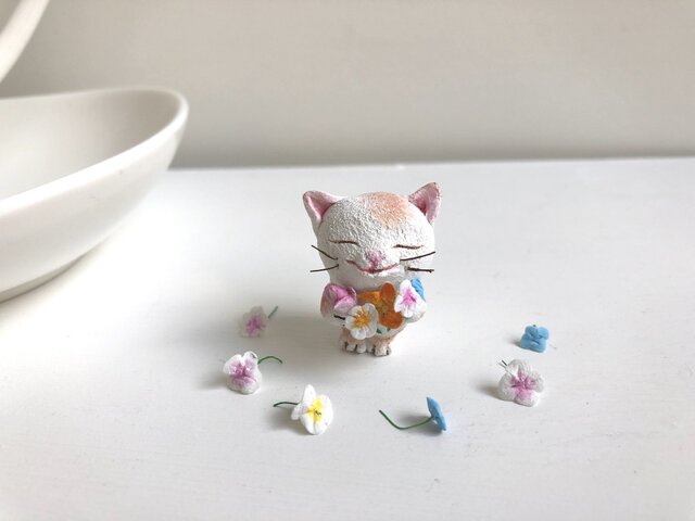 春の花束猫さんカレンダーセット茶トラ白の画像1枚目