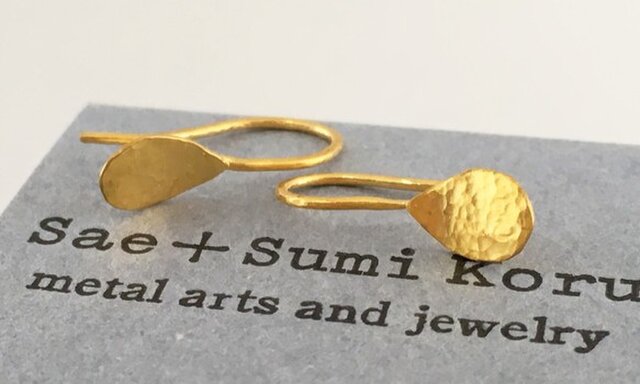 K24 Pure Gold Drops ◇純金ピアス/ホック・クリップタイプ◇片耳の画像1枚目