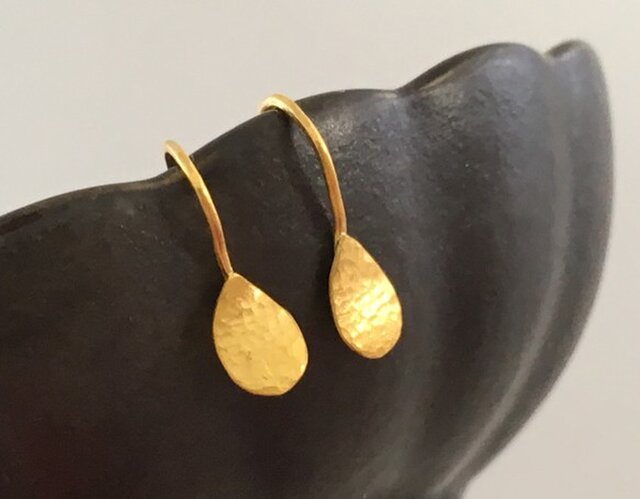 K24 Pure Gold Drops ◇純金ピアス/ホック・クリップタイプ