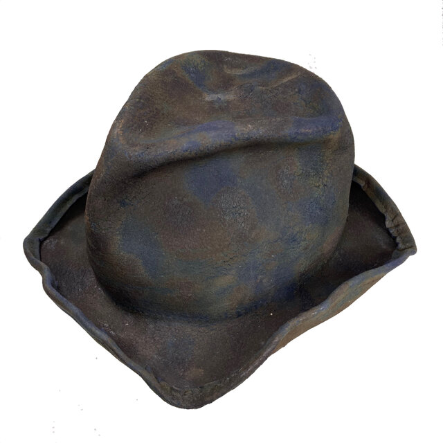 Square brim heavy burned rabbit hat | iichi ハンドメイド・クラフト作品・手仕事品の通販