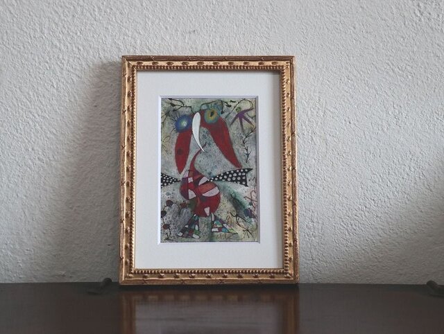 小さい絵画/現代アート/アートコレクション/壁掛けアート/可愛いインテリア/絵画壁掛け/癒しシリーズ・鶏ロボットの画像1枚目