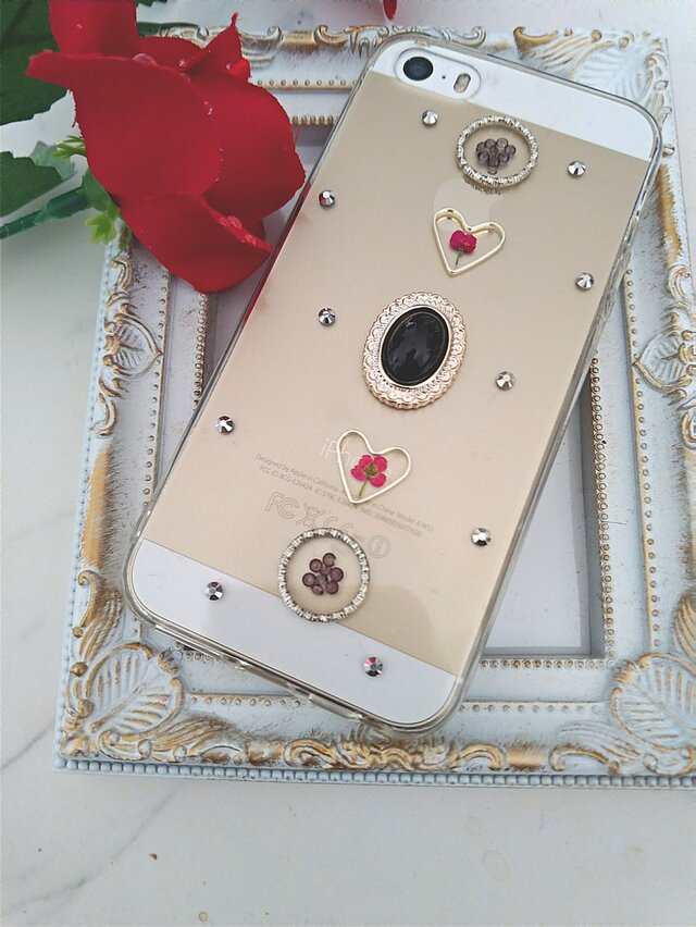 iPhoneケース Android スマホケース アリッサムとオーバルパールの画像1枚目