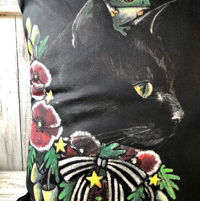 猫と植物のアートクッションカバー 松尾ミユキ クッションカバー（猫柄）｜Cushion cover 45×45cm