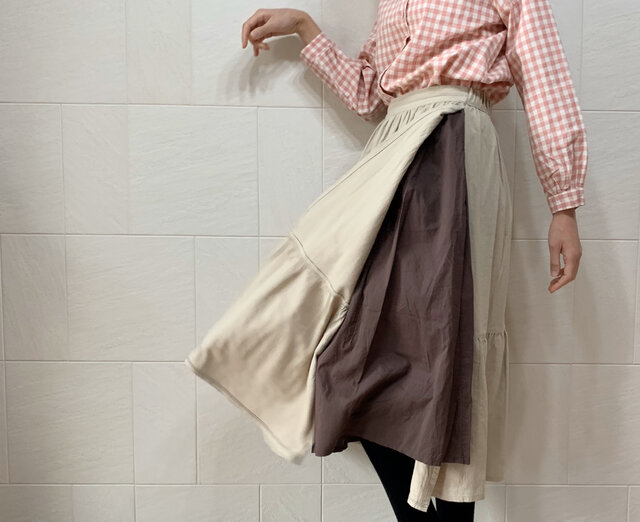 二重横切りスカート(beige)の画像1枚目