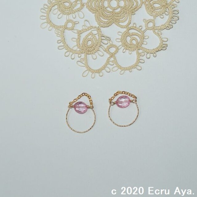 *知性を高める*ピンクトパーズのピアスチャーム