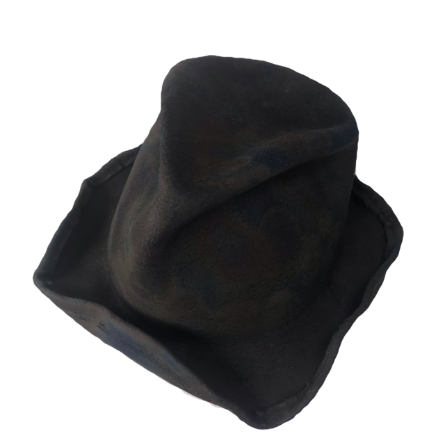 Square brim burned rabbit hat | iichi ハンドメイド・クラフト作品・手仕事品の通販