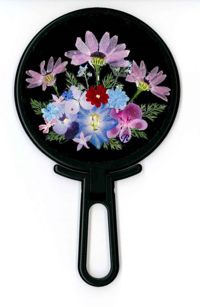 押し花ハンドミラー （黒）