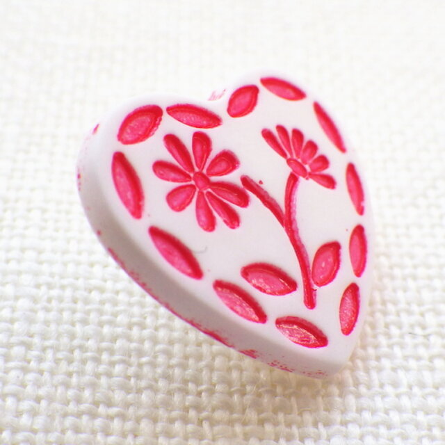 3個 お花ハートのボタン フランス製 Iichi ハンドメイド クラフト作品 手仕事品の通販