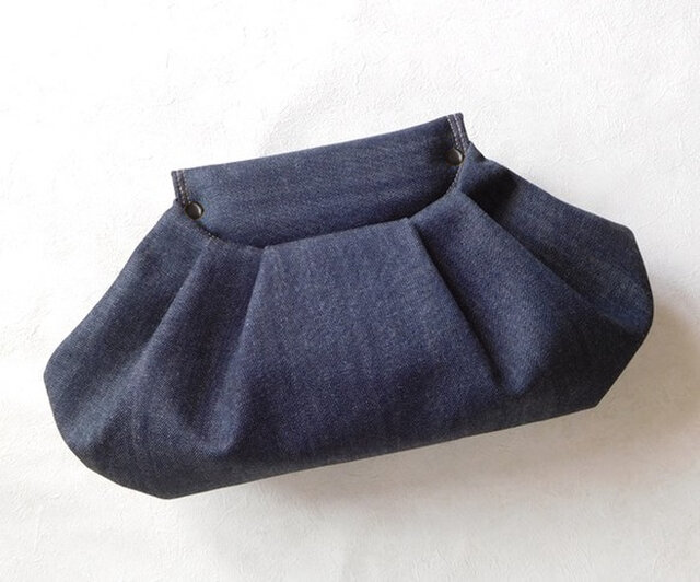 【受注制作】Indigo Denim Clutch Bagの画像1枚目