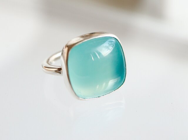 四角い水のカルセドニー ringの画像1枚目