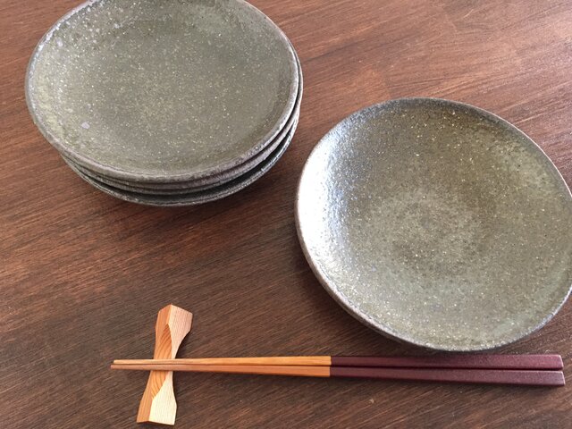 灰釉5寸皿の画像1枚目