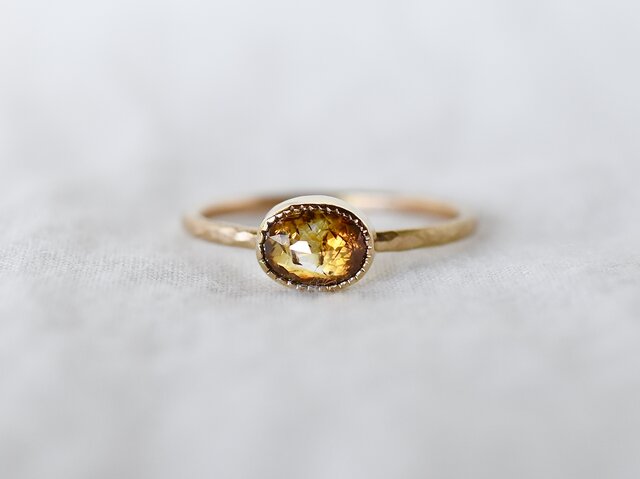 Honey brown diamond ringの画像1枚目
