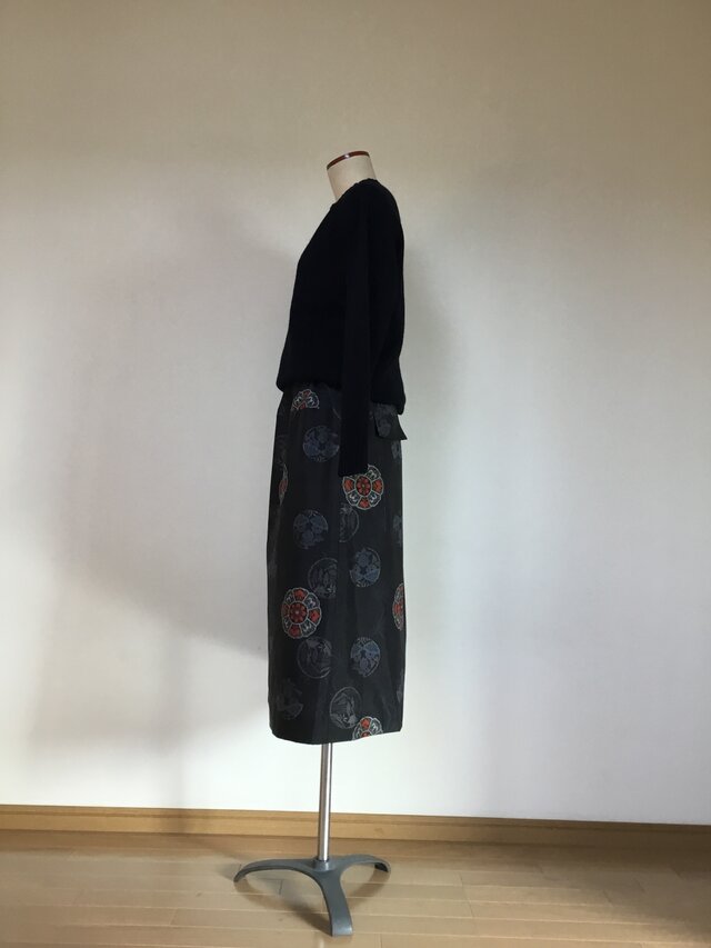 大島のスカート Aライン 着物リメイク | iichi ハンドメイド・クラフト作品・手仕事品の通販
