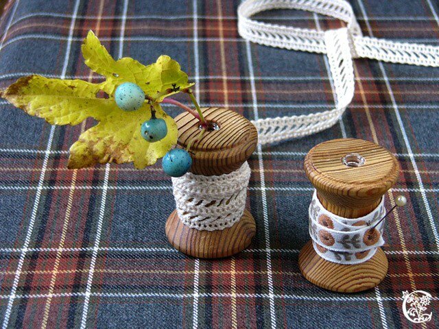 木製糸巻きの一輪挿し-bloom bobbin | iichi 日々の暮らしを
