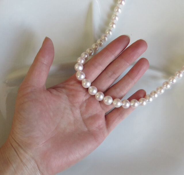 ラスト1本【大きな9mmパール】あこや真珠ネックレス MN0220-003