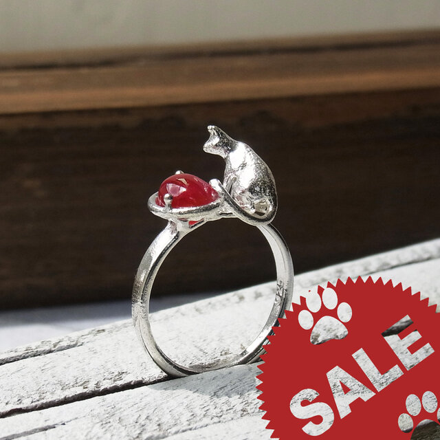 [SALE] ルビーと猫 ＊ Ruby & Cat Ring