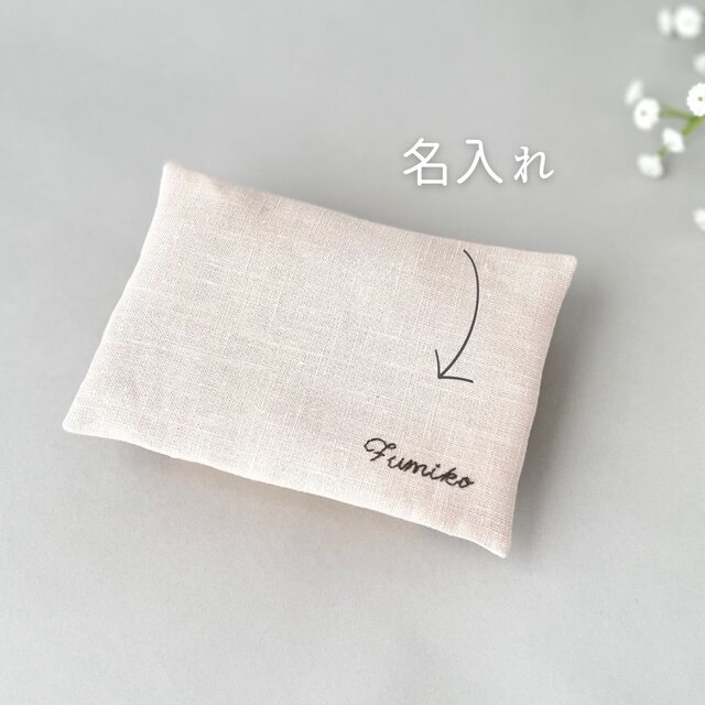 一輪のバラ｜リネンの手刺繍ポケティッシュケース（選べる布色・サイズ