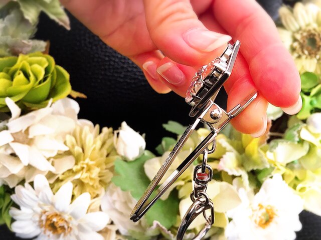 大衆演劇　小物　キセル　スワロフスキー　デコ スワロフスキー:クリスタルデコ【キークリップ】《ゴールド