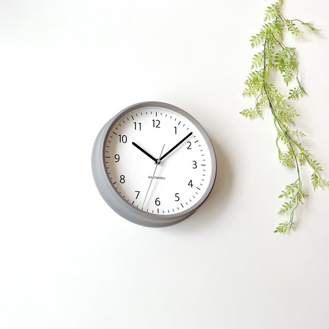 KATOMOKU muku clock 4 グレー km-57GR 掛け時計 木製 無垢材