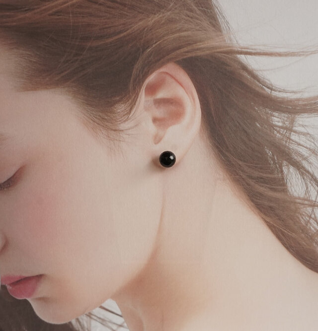 HOT定番K18YG オニクス　クローバー　ピアス　10mm アクセサリー