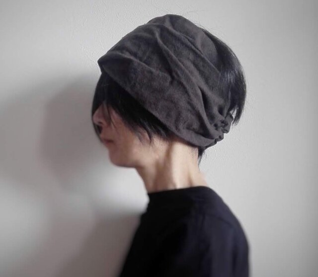 ターバンなヘアバンド チャコール 送料無料の画像1枚目
