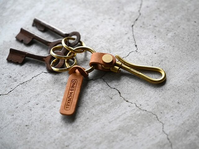 6カラーから選べる】真鍮無垢とプエブロレザーのコンパクトなフック