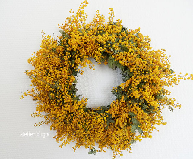 八ヶ岳〜春の気配ミモザのWreath010の画像1枚目