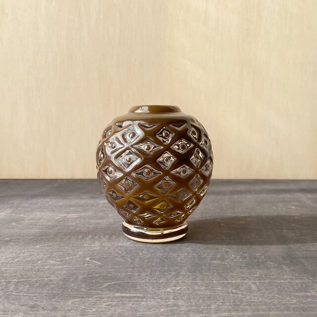 pattern vase 花挿し 茶七宝 - artinicrash.com.au