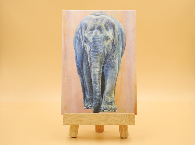 絵画パネル 「青き象~blue elephant~」和紙の画像1枚目