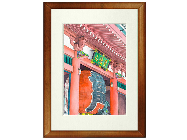 世界で1枚の絵 水彩画原画「浅草寺」-