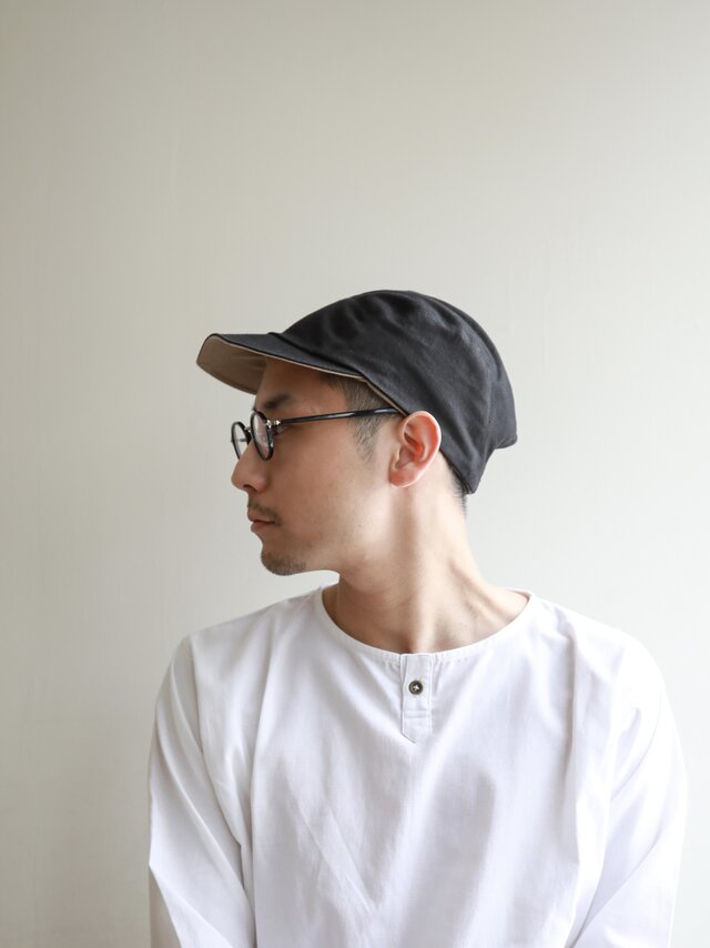 Reversible cap / black×beigeの画像1枚目