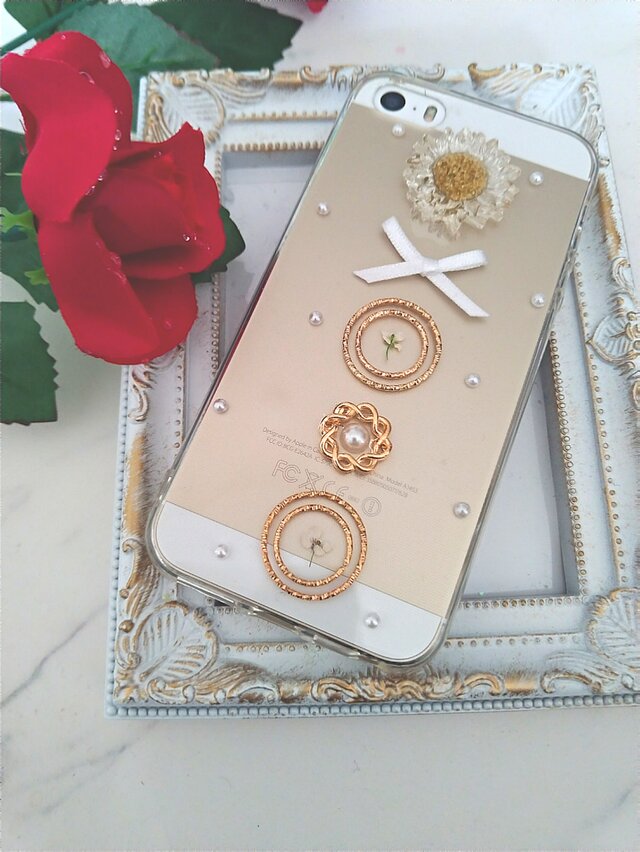 iPhoneケース Android スマホケース マーガレットとアリッサムの画像1枚目
