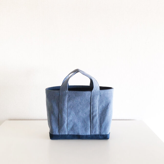 TOTE BAG (M) / bluegray × smokyblueの画像1枚目