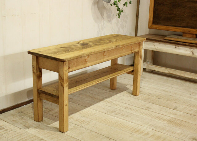 ハンドメイド　シューズベンチ　ホワイトシャビー　玄関ベンチ ハンドメイド シューズベンチ ホワイトシャビー 玄関ベンチ