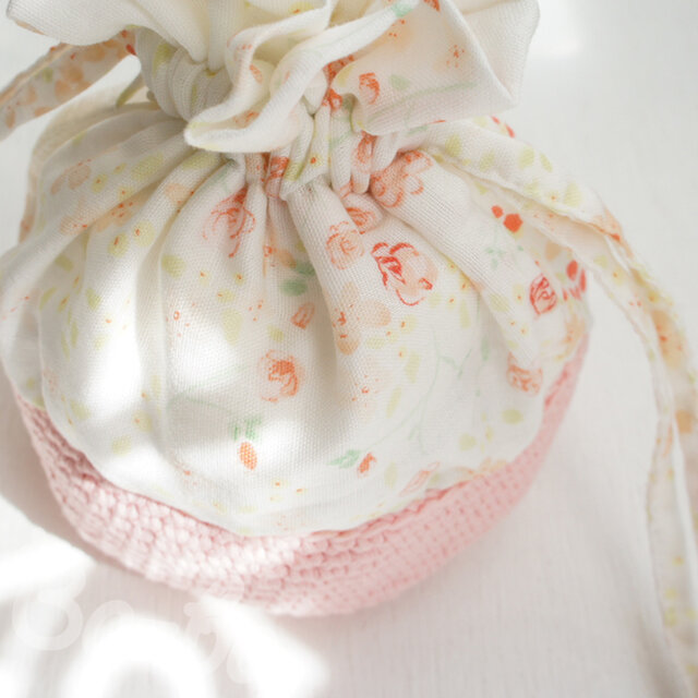 まるころ巾着ポーチ（flower・K22)