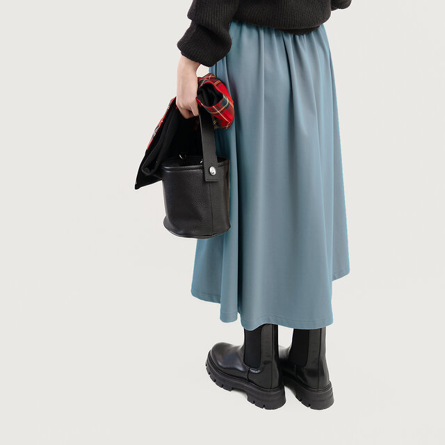 5色 楽なのにきちんと見える フォーマルOK 上質カットソー スカート ●CORALIE-SK●