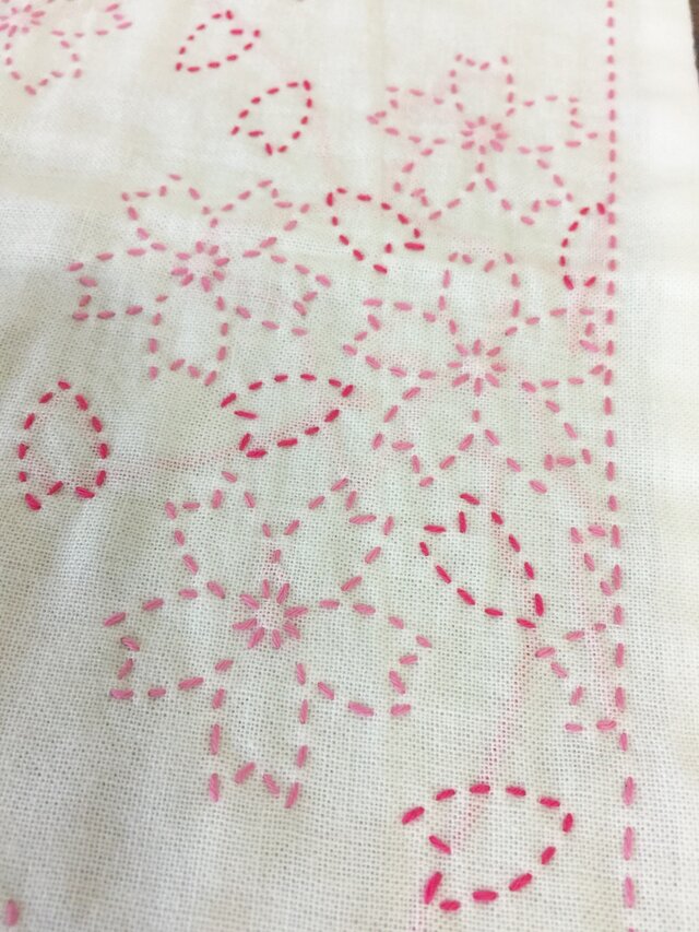 刺し子♡ふきん (桜) | iichi 日々の暮らしを心地よくするハンドメイド