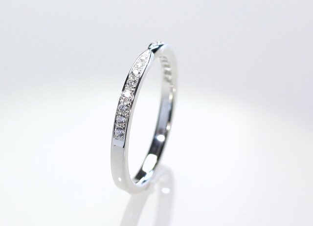 PT900ダイヤハーフエタニティリング✨ Pt900 0.85ct 天然 ダイヤモンド ハーフ エタニティ リング