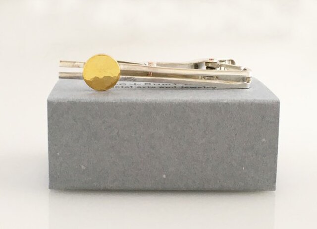 K24 Full Moon◇純金の満月＋シルバーネクタイピン◇イニシャル刻印可