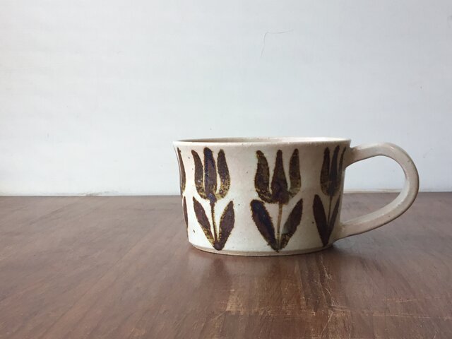 スープカップ 鉄絵チューリップの画像1枚目