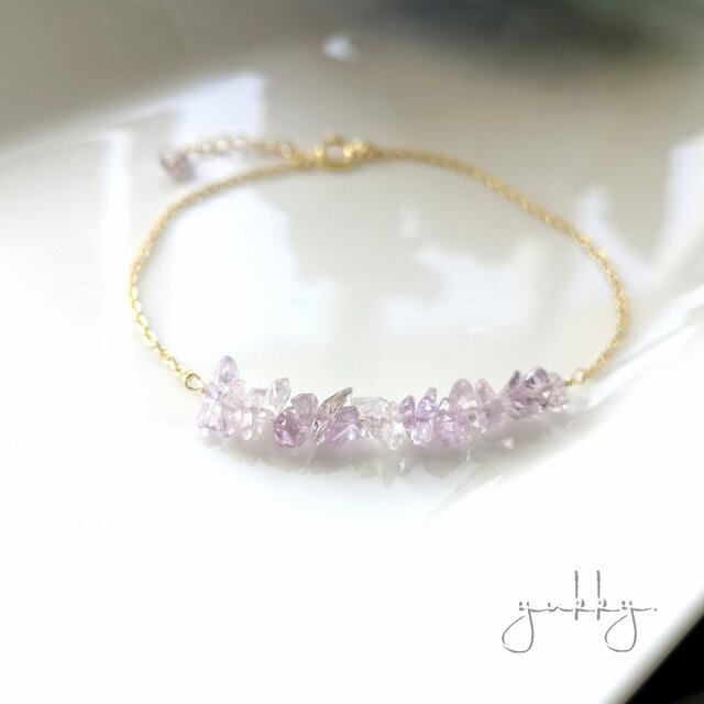 高品質アメジストAAA✽14kgfブレスレット