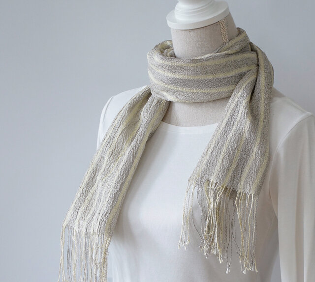 真木テキスタイル　シルクストール 草木染め 手織りシルクストール ST19 | iichi 日々の暮らしを心地よく