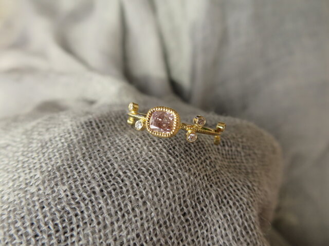 K18 Pink Diamond Ringの画像1枚目