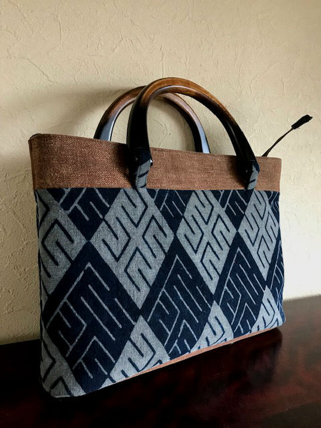 半纏と酒袋のファスナー付き手提げ　