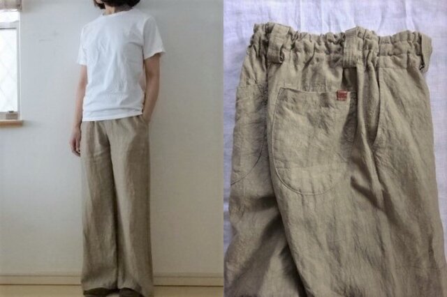 J.作家さん ハンドメイド リネン パンツ J.作家さん ハンドメイド リネン パンツ リネン・麻・綿麻