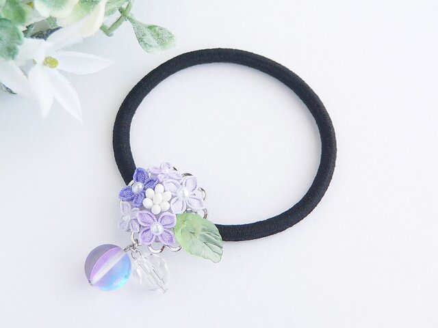 つまみ細工 紫陽花♡ベビーヘアクリップ ヘアゴム
