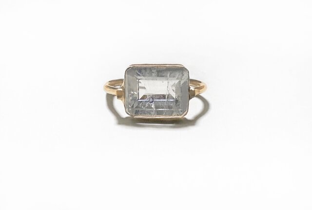 一点もの k18 Fluorite in Quartz リング N0.2/受注制作の画像1枚目