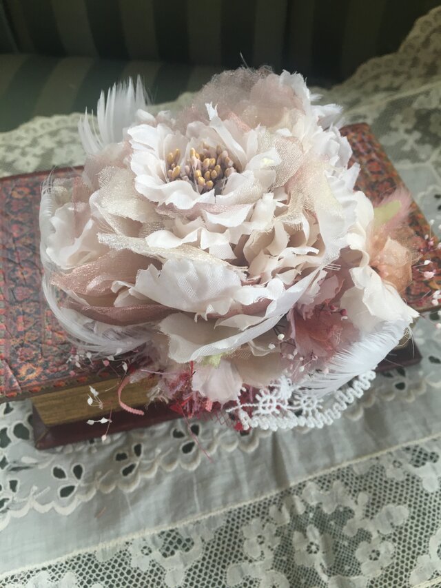 薔薇のチュールレース チェック シュシュ ハンドメイド - 通販